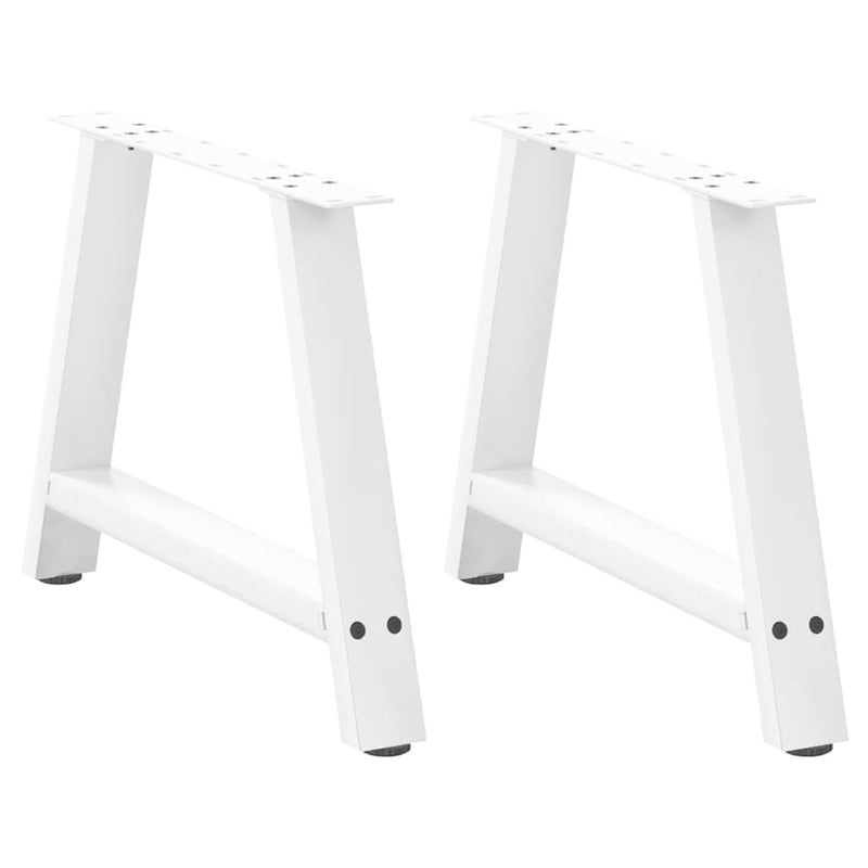 Picioare pentru măsuță de cafea în formă de A, 2 buc., alb, 60x(42-43) cm, oțel