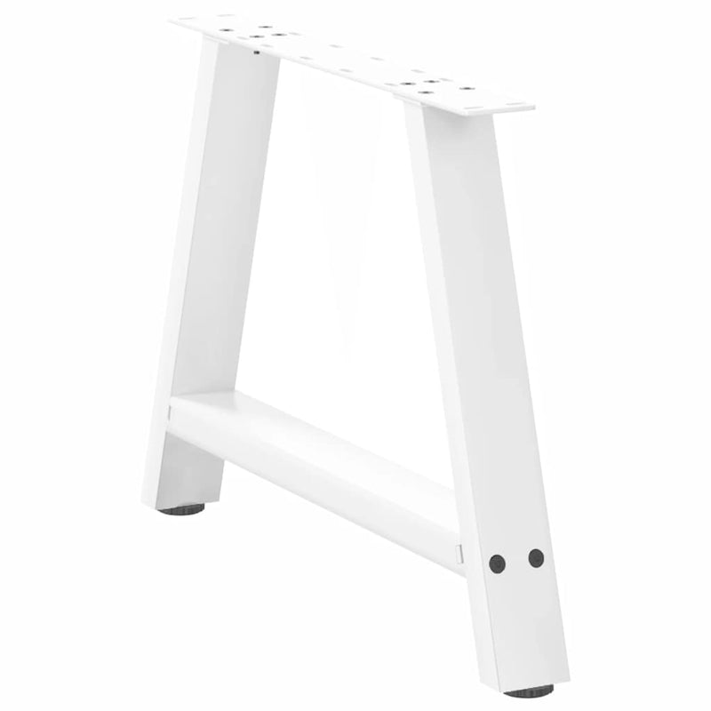 Picioare pentru măsuță de cafea în formă de A, 2 buc., alb, 60x(42-43) cm, oțel