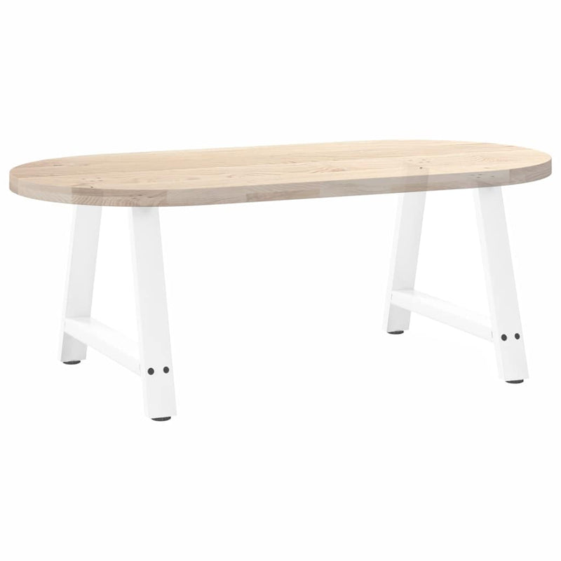 Picioare pentru măsuță de cafea în formă de A, 2 buc., alb, 60x(42-43) cm, oțel