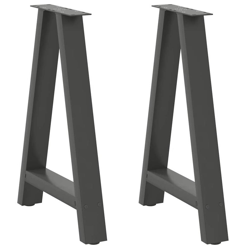 Picioare de masă în formă de A, 2 buc., antracit, 50x(72-73) cm, oțel