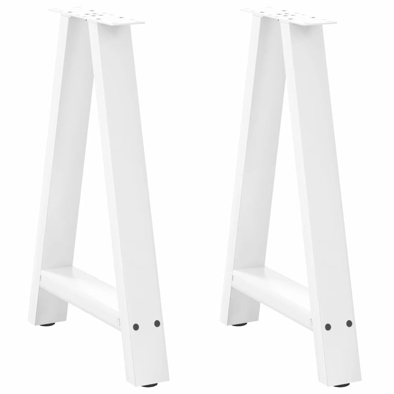 Picioare de masă în formă de A, 2 buc., alb, 60x(72-73) cm, oțel