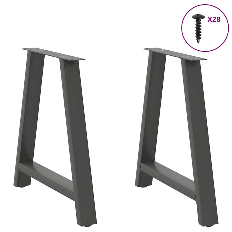 Picioare de masă în formă de A, 2 buc., antracit, 80x(72-73) cm, oțel