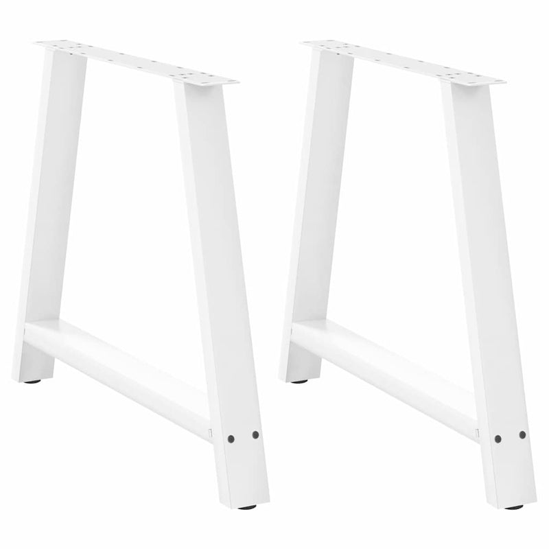Picioare de masă în formă de A, 2 buc., alb, 90x(72-73) cm, oțel