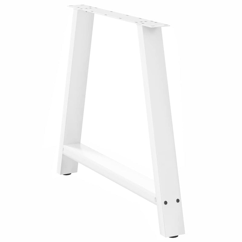 Picioare de masă în formă de A, 2 buc., alb, 90x(72-73) cm, oțel