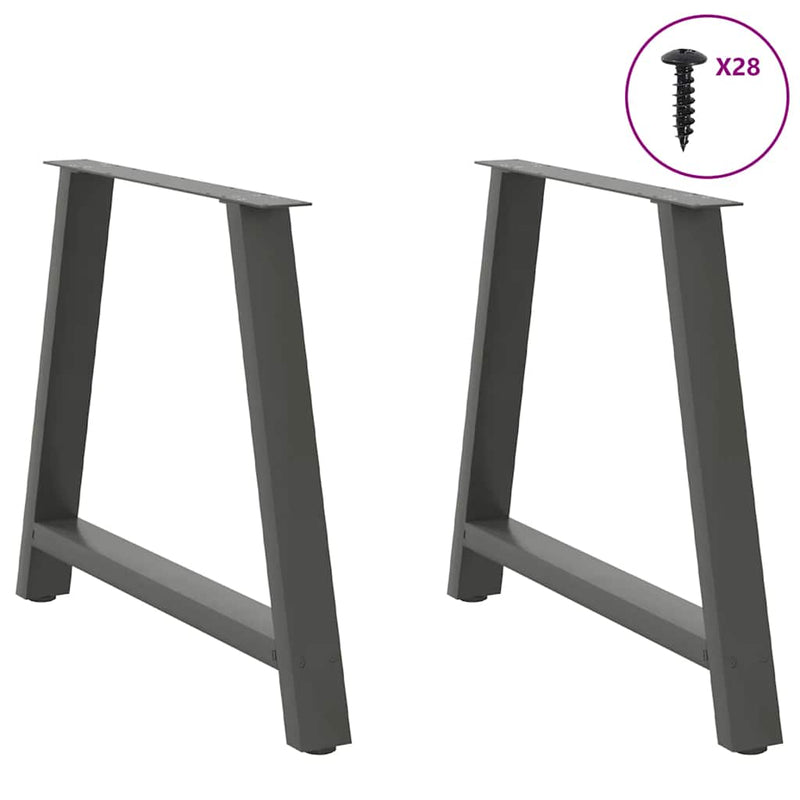 Picioare de masă în formă de A, 2 buc., antracit, 90x(72-73) cm, oțel