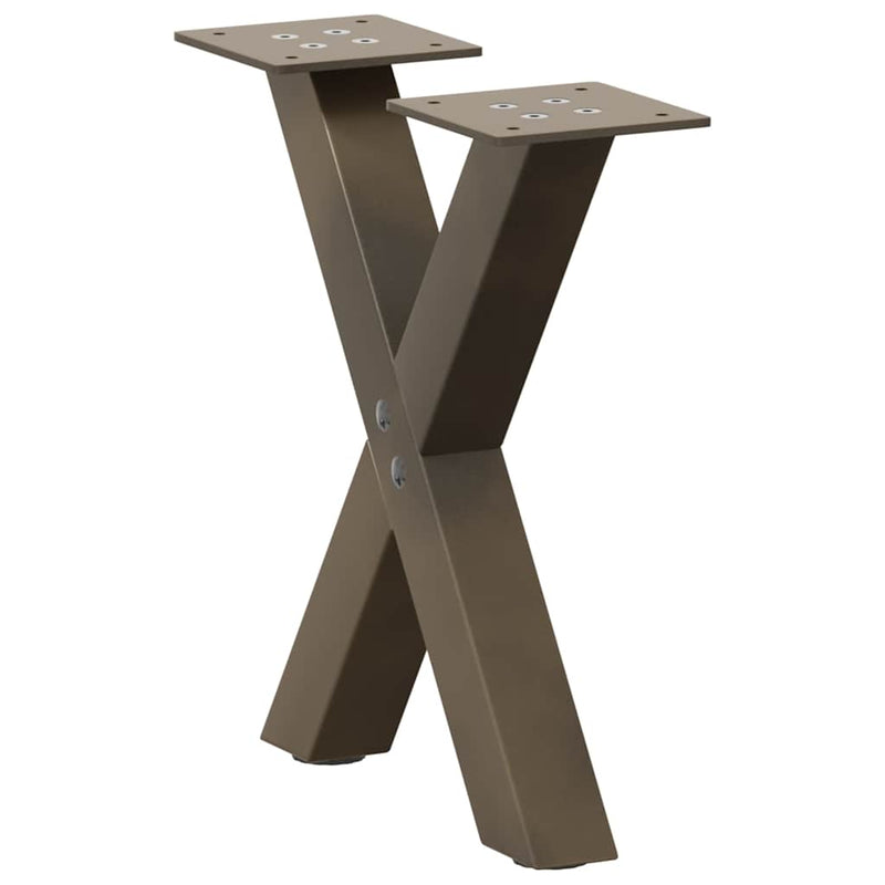 Picioare pentru măsuță de cafea în formă de X, 2 buc., oțel natural, 30x(30-31) cm
