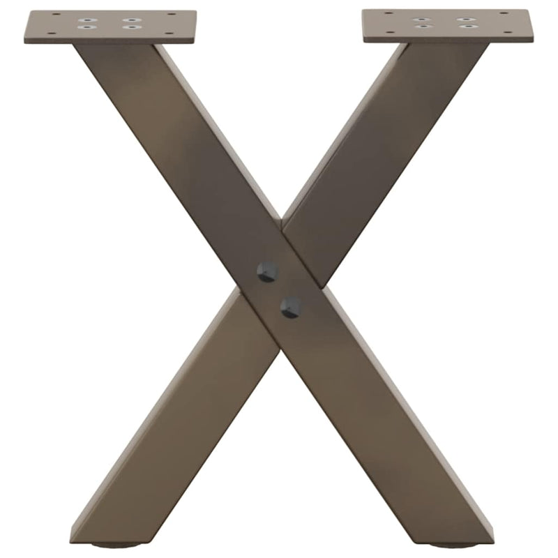 Picioare pentru măsuță de cafea în formă de X, 2 buc., oțel natural, 30x(30-31) cm