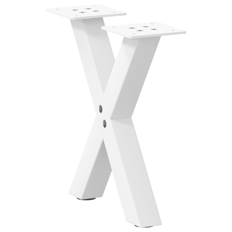 Picioare pentru măsuță de cafea în formă de X, 2 buc., alb, 37x(30-31) cm, oțel