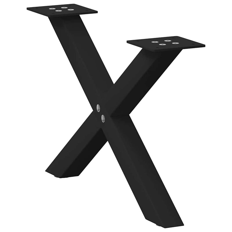 Picioare pentru măsuță de cafea în formă de X, 2 buc., negru, 50x(30-31) cm, oțel