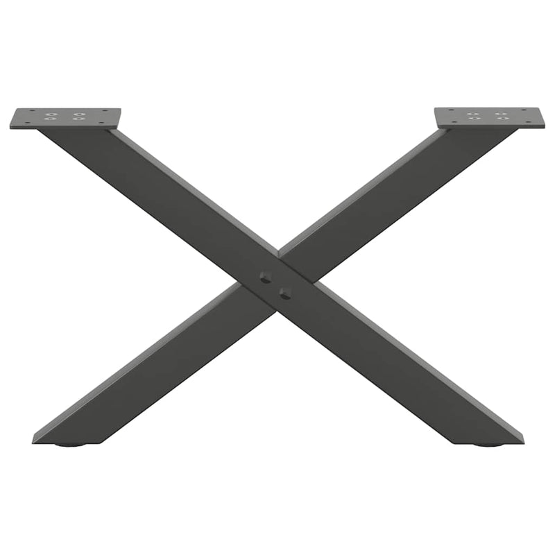 Picioare pentru măsuță de cafea în formă de X, 2 buc., antracit, 50x(30-31) cm, oțel
