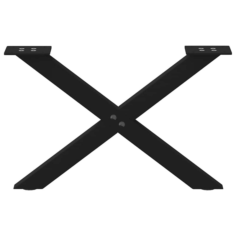Picioare pentru măsuță de cafea în formă de X, 2 buc., negru, 60x(30-31) cm, oțel