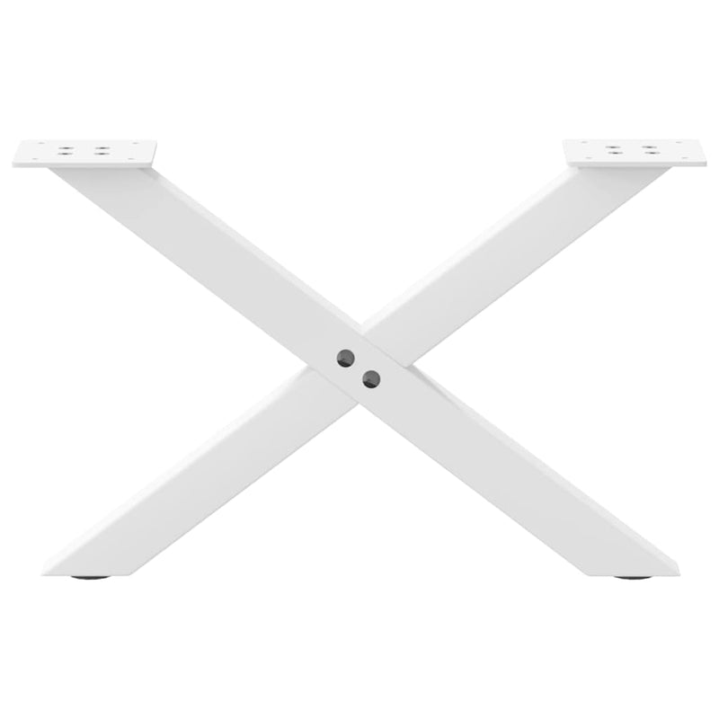 Picioare pentru măsuță de cafea în formă de X, 2 buc., alb, 60x(30-31) cm, oțel