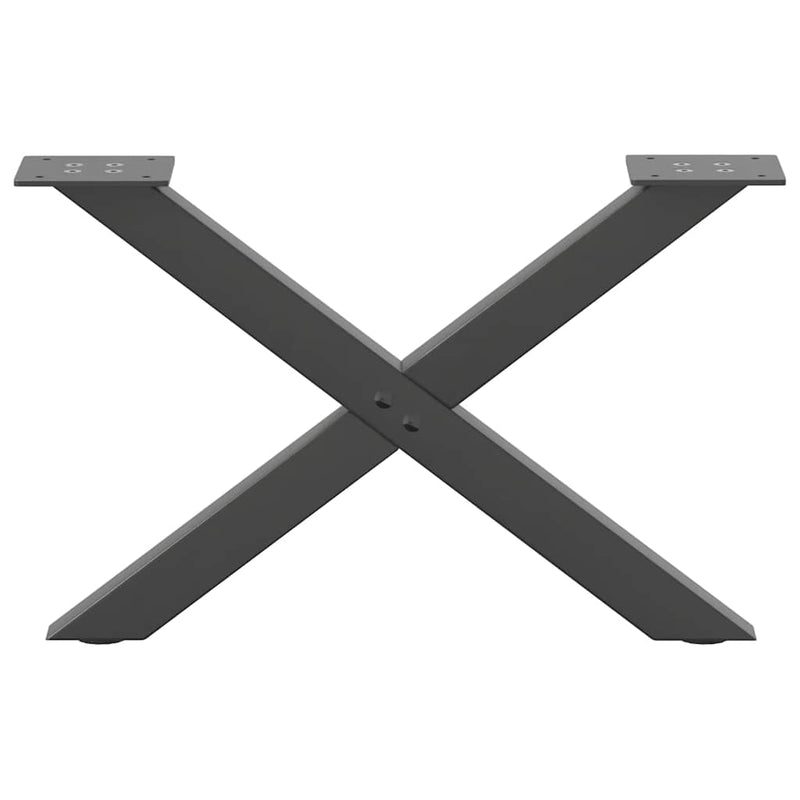 Picioare pentru măsuță de cafea în formă de X, 2 buc., antracit, 60x(30-31) cm, oțel
