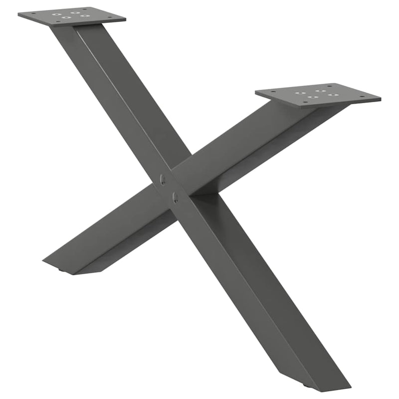 Picioare pentru măsuță de cafea în formă de X, 2 buc., antracit, 70x(30-31) cm, oțel