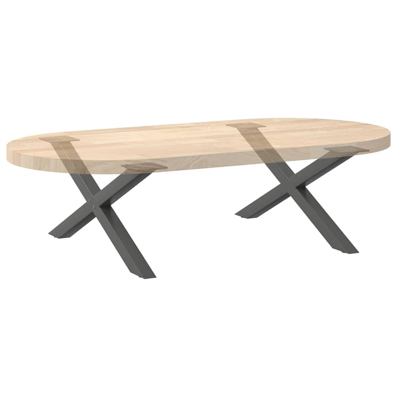 Picioare pentru măsuță de cafea în formă de X, 2 buc., antracit, 70x(30-31) cm, oțel