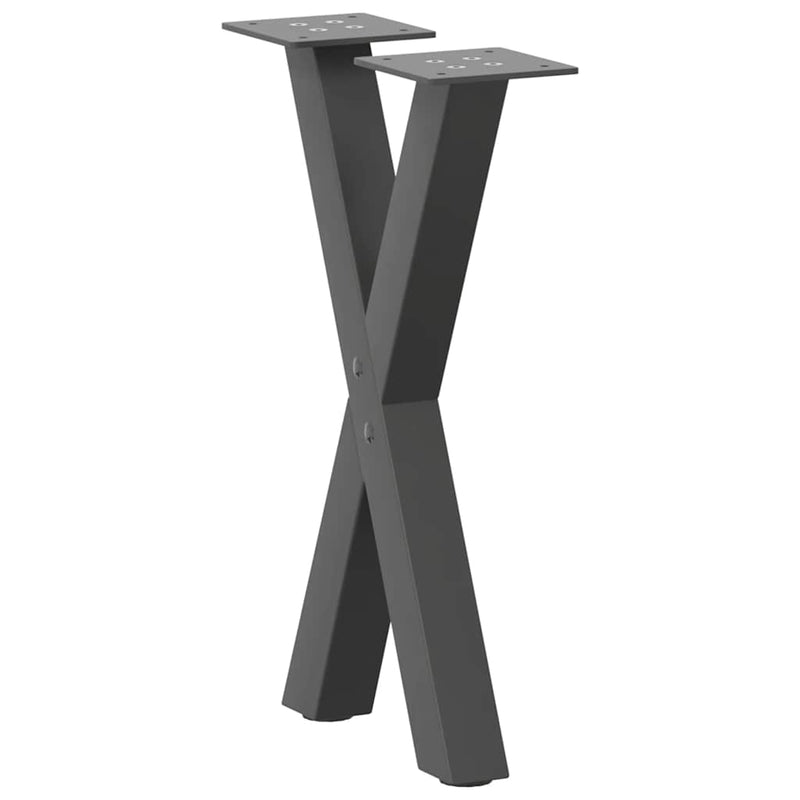 Picioare pentru măsuță de cafea în formă de X, 2 buc., antracit, 38x(42-43) cm, oțel