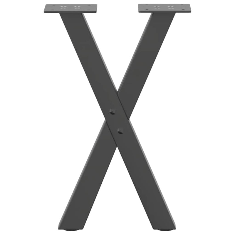 Picioare pentru măsuță de cafea în formă de X, 2 buc., antracit, 38x(42-43) cm, oțel