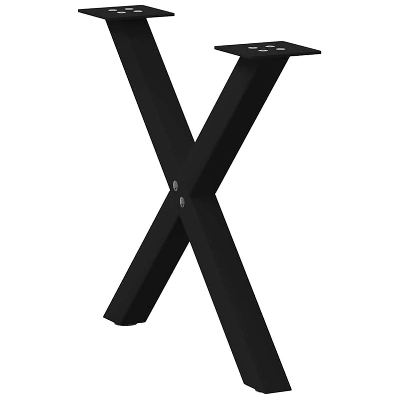 Picioare pentru măsuță de cafea în formă de X, 2 buc., negru, 50x(42-43) cm, oțel