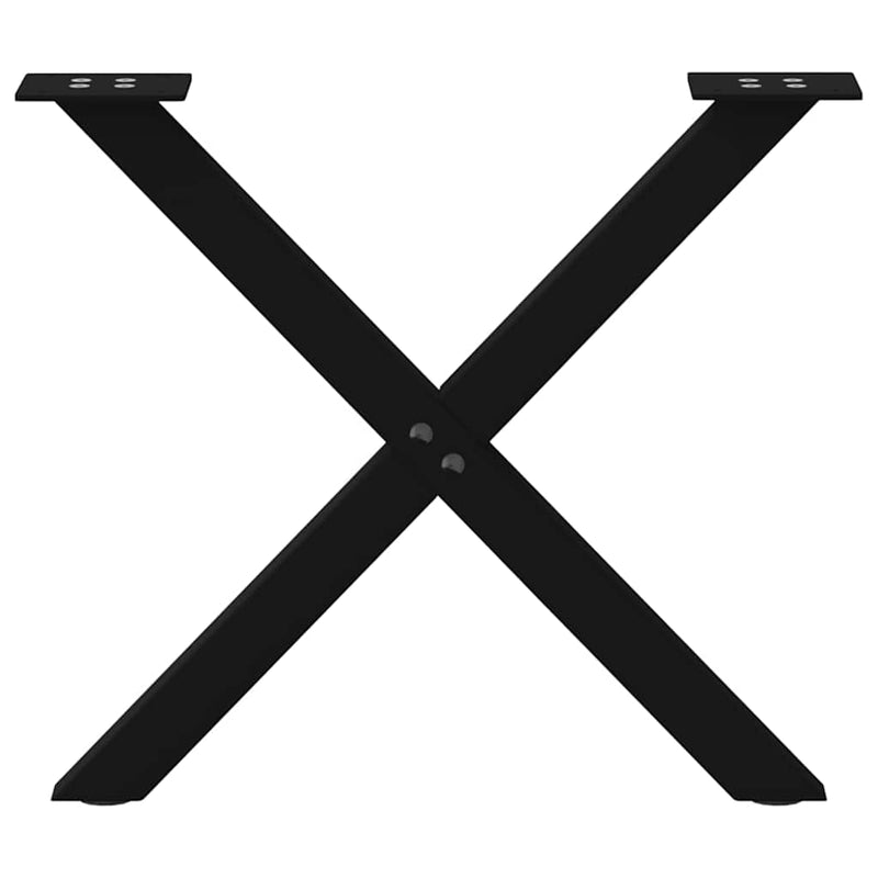 Picioare pentru măsuță de cafea în formă de X, 2 buc., negru, 50x(42-43) cm, oțel