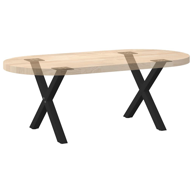 Picioare pentru măsuță de cafea în formă de X, 2 buc., negru, 50x(42-43) cm, oțel