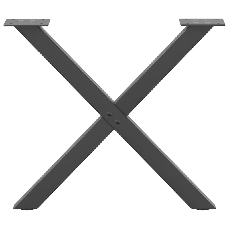 Picioare pentru măsuță de cafea în formă de X, 2 buc., antracit, 60x(42-43) cm, oțel