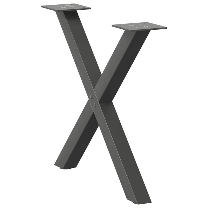 Picioare pentru măsuță de cafea în formă de X, 2 buc., antracit, 60x(42-43) cm, oțel