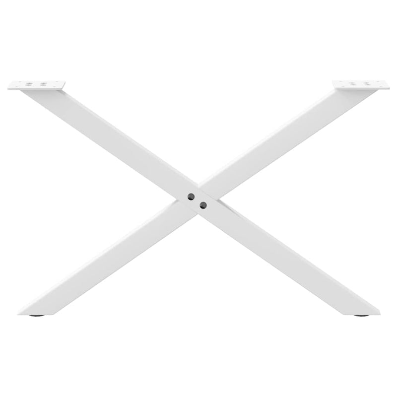 Picioare pentru măsuță de cafea în formă de X, 2 buc., alb, 70x(42-43) cm, oțel