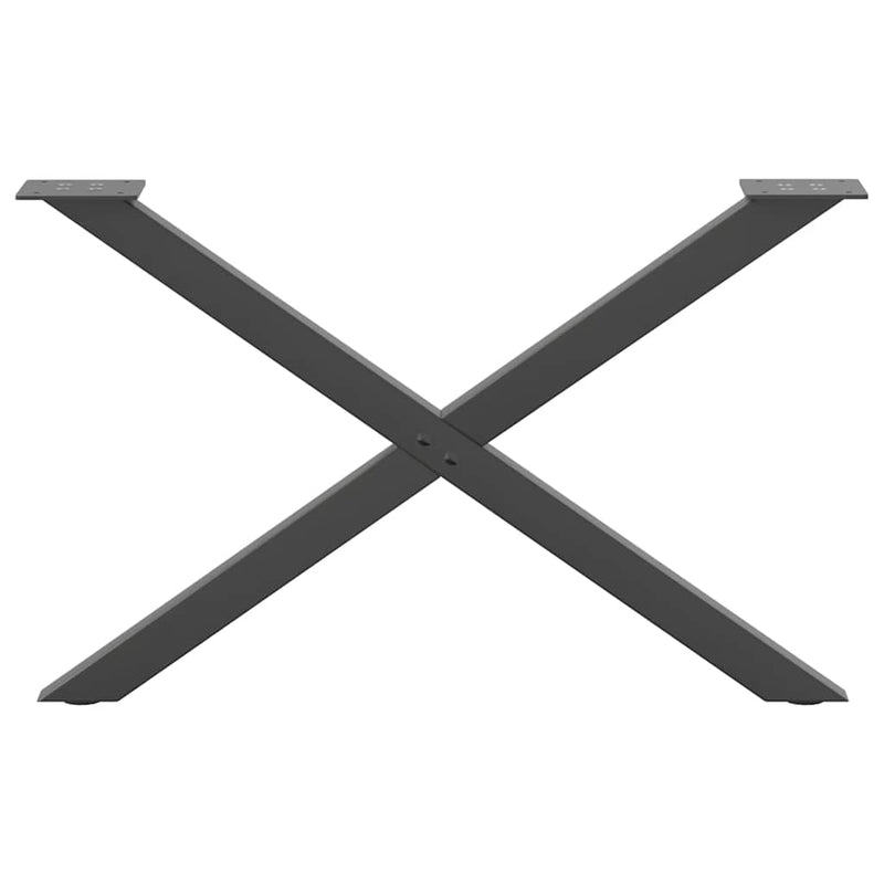 Picioare pentru măsuță de cafea în formă de X, 2 buc., antracit, 70x(42-43) cm, oțel