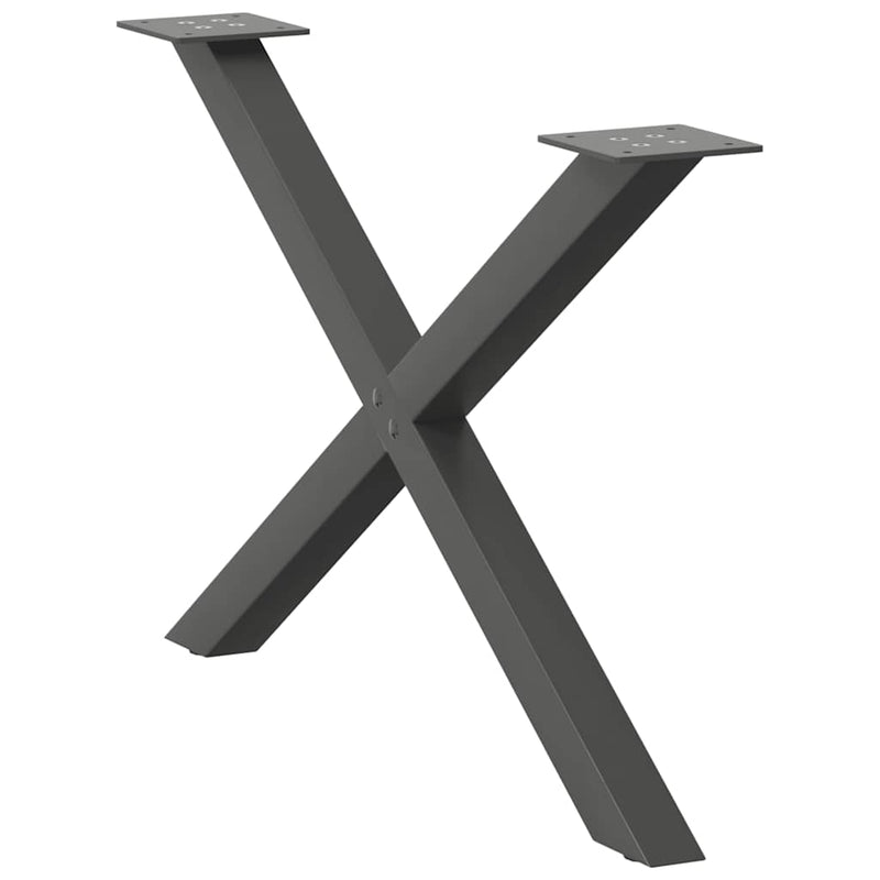Picioare pentru măsuță de cafea în formă de X, 2 buc., antracit, 70x(42-43) cm, oțel