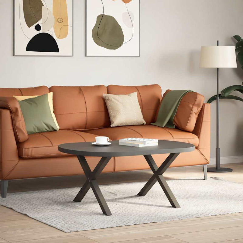 Picioare pentru masă de cafea în formă de X, 2 buc., oțel natural, 70x(42-43) cm