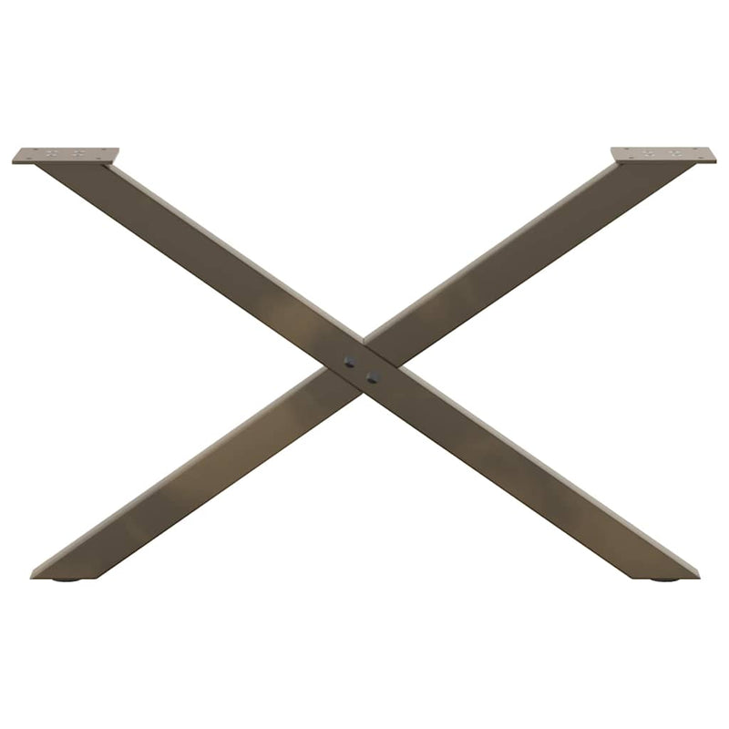 Picioare pentru masă de cafea în formă de X, 2 buc., oțel natural, 70x(42-43) cm