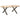 Picioare pentru masă de cafea în formă de X, 2 buc., oțel natural, 70x(42-43) cm