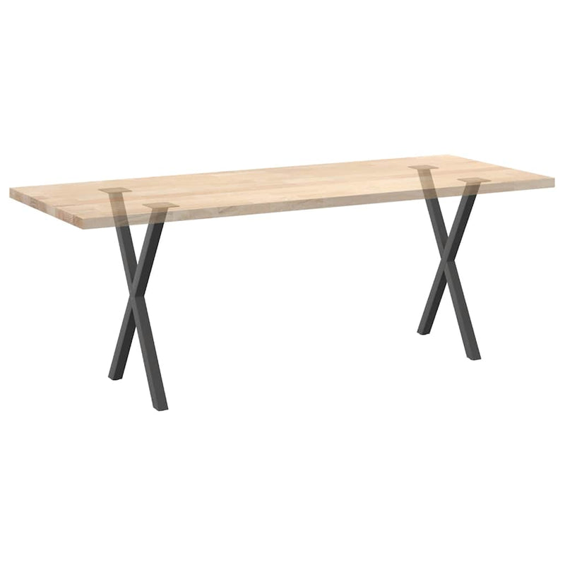 Picioare de masă în formă de X, 2 buc., antracit, 57x(72-73) cm, oțel