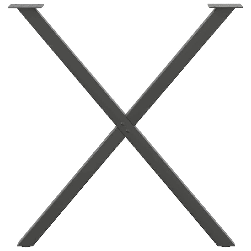 Picioare de masă în formă de X, 2 buc., antracit, 80x(72-73) cm, oțel