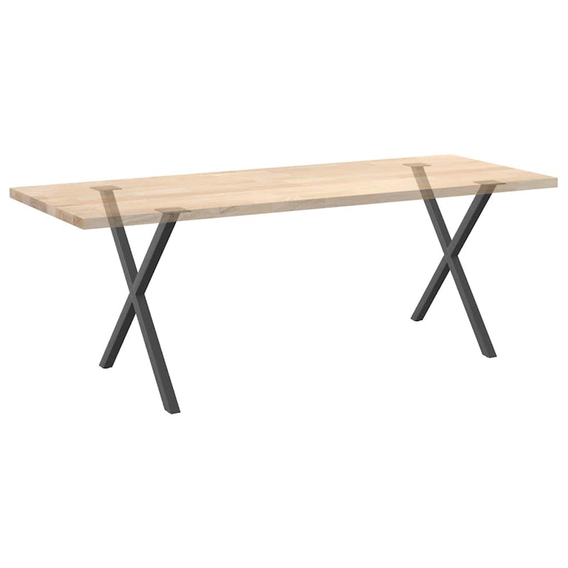 Picioare de masă în formă de X, 2 buc., antracit, 80x(72-73) cm, oțel