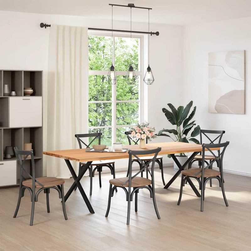 Picioare de masă în formă de X, 2 buc., negru, 90x(72-73) cm, oțel