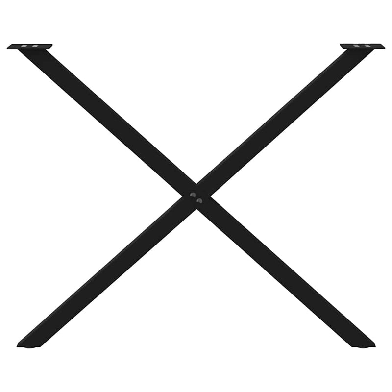 Picioare de masă în formă de X, 2 buc., negru, 90x(72-73) cm, oțel