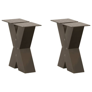 Picioare pentru măsuță de cafea în formă de X, 2 buc., oțel natural, 30x(30-31) cm
