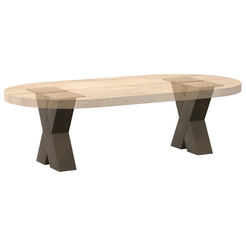 Picioare pentru măsuță de cafea în formă de X, 2 buc., oțel natural, 30x(30-31) cm
