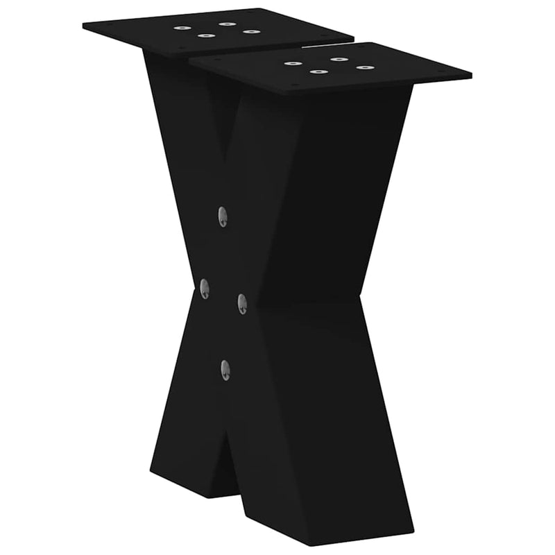 Picioare pentru măsuță de cafea în formă de X, 2 buc., negru, 40x(30-31) cm, oțel