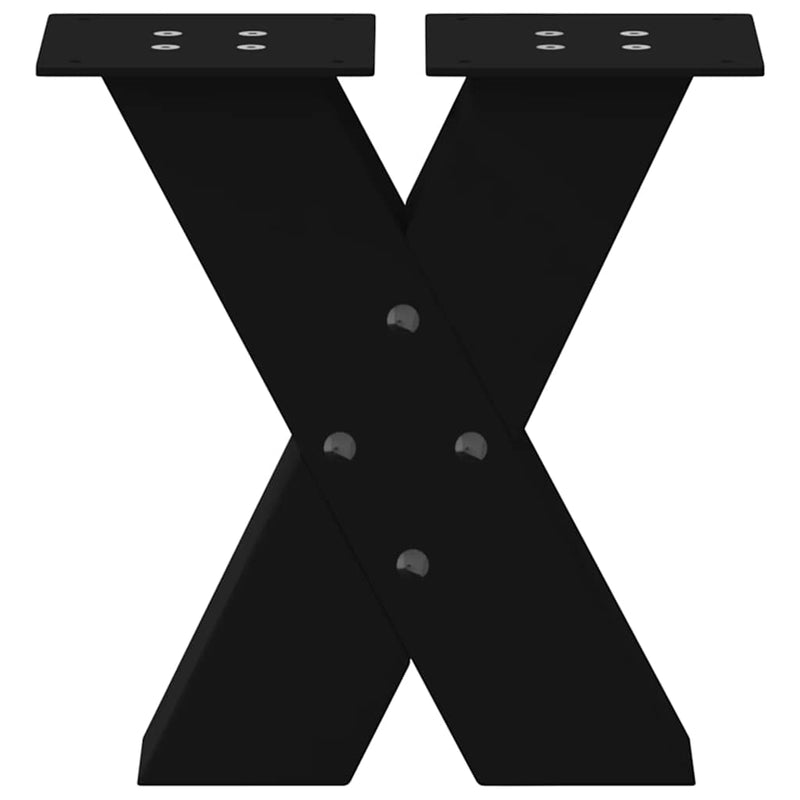 Picioare pentru măsuță de cafea în formă de X, 2 buc., negru, 40x(30-31) cm, oțel