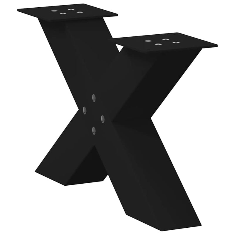 Picioare pentru măsuță de cafea în formă de X, 2 buc., negru, 50x(30-31) cm, oțel