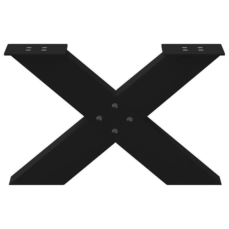 Picioare pentru măsuță de cafea în formă de X, 2 buc., negru, 50x(30-31) cm, oțel
