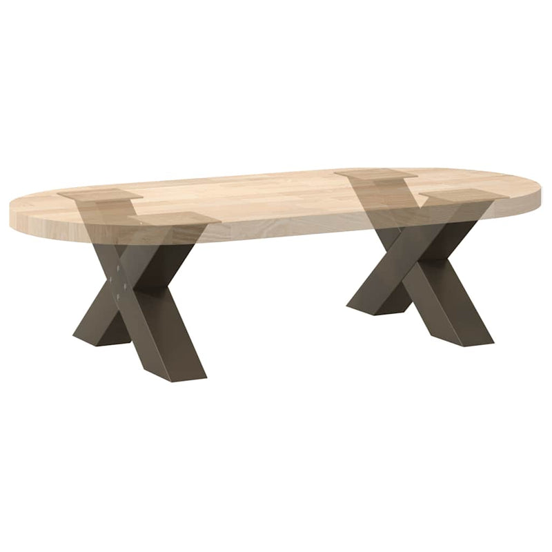 Picioare pentru măsuță de cafea în formă de X, 2 buc., oțel natural, 60 x (30-31) cm