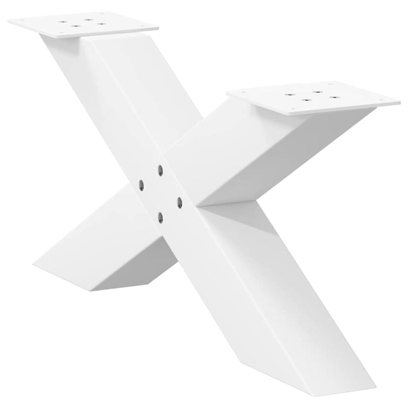 Picioare pentru măsuță de cafea în formă de X, 2 buc., alb, 70x(30-31) cm, oțel