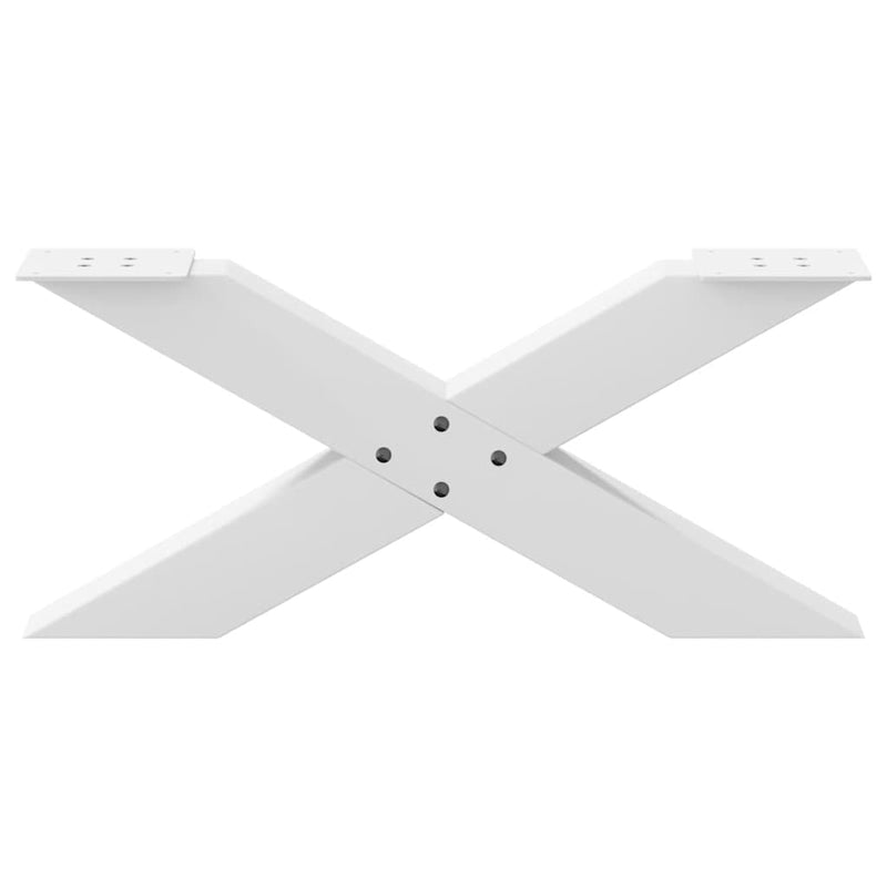 Picioare pentru măsuță de cafea în formă de X, 2 buc., alb, 70x(30-31) cm, oțel