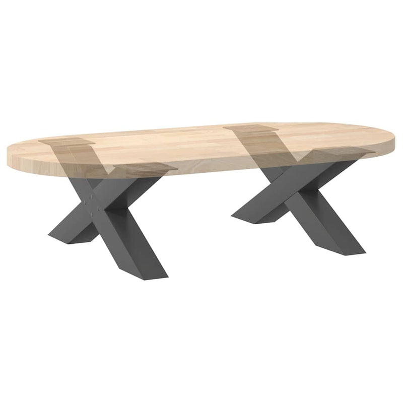 Picioare pentru măsuță de cafea în formă de X, 2 buc., antracit, 70x(30-31) cm, oțel