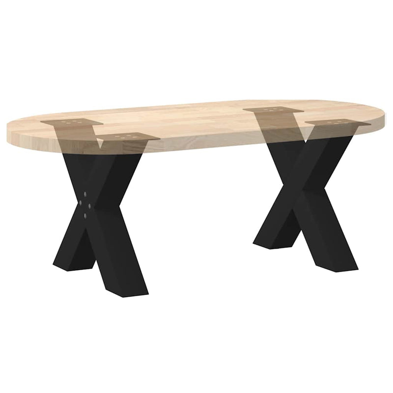 Picioare pentru măsuță de cafea în formă de X, 2 buc., negru, 60x(42-43) cm, oțel
