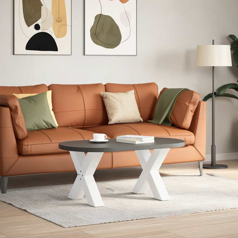 Picioare pentru măsuță de cafea în formă de X, 2 buc., alb, 60x(42-43) cm, oțel