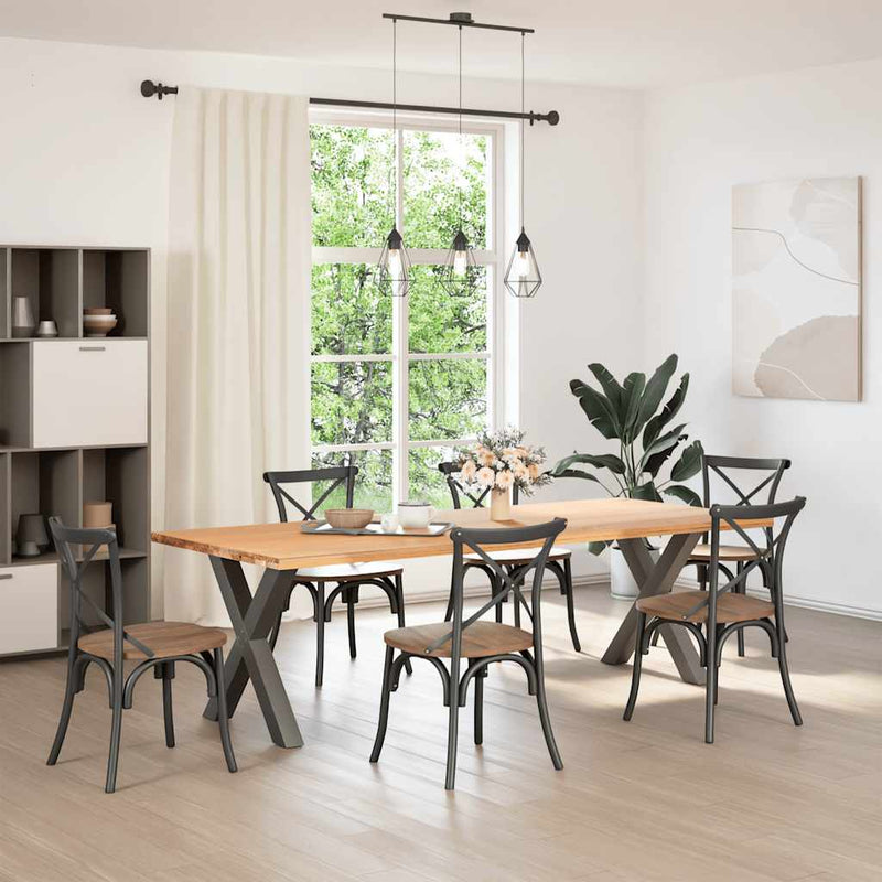 Picioare de masă în formă de X, 2 buc., antracit, 80x(72-73) cm, oțel